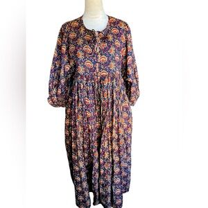 Victoria Dunn Clara the Label Clover Maxi Dress Walnut Size Large